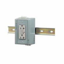 Hubbell® DRUBGFI20 GFCI Duplex Receptacle Din Rail Utility Box With Vertical Mount, 125 VAC, 20 A, 1 hp, 2 Poles, 3 Wires