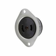 Hubbell® HBL7487 Flanged Receptacle, 125/250 VAC, 15 A, 3 Poles, 3 Wires, Black
