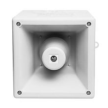 Allen-Bradley 855H-BCA10DDR5 High Performance Electronic Horn and Strobe Beacon, 115 VAC, Xenon Lamp, 119 dB Sound Level, Outdoor Indoor/Outdoor, Surface Mounting, Amber Lens