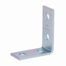 B-Line B104ZN 90 deg Corner Angle, 4 Holes, 4-1/8 in L x 3-1/2 in W x 1/4 in THK, Strip Steel