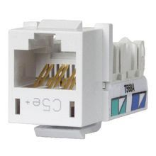 PREMISE WIRING SPEEDGAIN® XCELERATOR™ HXJ5EW Standard Universal Modular Jack, Cat 5e Module, Keystone Mounting, 1 Ports