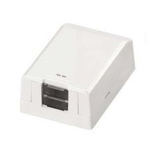 Panduit® PanNet™ CBXS1WH-A 1-Port Shuttered Surface Mount Box, Mini-Com® Module, For Use With Mini-Com® STP, UTP, FJ® Fiber Optic Jack Modules and Pan-Way® LD5/LDPH5 Raceways, Surface Mount, ABS