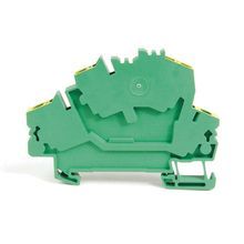 Rockwell Automation Spring Clamp Terminal Block,Two-Circuit Block with 1 Feed-Through and 1 Ground Circuit,2.5 mm (# 22 AWG - # 14 AWG),Two circuits connected by a Commoning Bar,Green / Yellow Stripe (Standard),