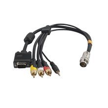 Quiktron® C2G® RapidRun® 60019 Audio Cable, 3 ft L, VGA Male, 3.5 mm Stereo Male, RCA Composite Video Male, RCA Stereo Audio Male x RapidRun® 15-Pin Male Connector, 28 AWG, 24 AWG Tinned Copper Conductor, PVC Jacket