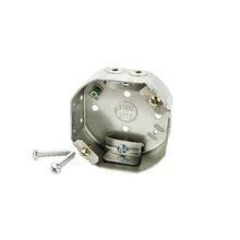 Steel City® 54151-CFB Octagon Ceiling Fan Box, Steel, 15.8 cu-in Capacity, 1 Outlet, 3 Knockouts, 1-1/2 in D Dimensions