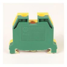 Rockwell Automation 1492-W IEC Terminal Block, Space-Saver Grounding Block, 6 mm (# 22 AWG - # 10 AWG), Single-circuit grounding terminal block, Green / Yellow Stripe (Standard),