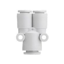 SMC® KQ2U04-06A One-Touch Y-Union Wye, Tube x Tube, 4 mm, 6 mm, Polybutylene Terephthalate, Import Domestic/Import
