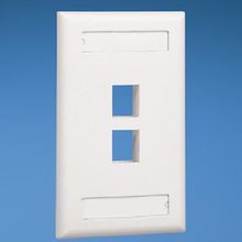 Panduit® NetKey™ NK2FEIY Flat Vertical Faceplate, 1 Gang, 2 Ports, Keystone Module, Flush Mounting, ABS