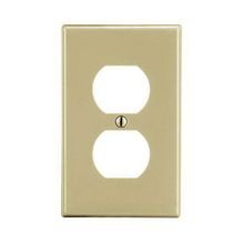 Wiring Device-Kellems P8I Standard Wallplate, 1 Gang, Polycarbonate, Ivory