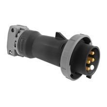 Wiring Device-Kellems HBL4100P5W Heavy Duty Male Watertight Pin and Sleeve Plug, 600 VAC, 100 A, 3 Pole, 4 Wires, Black