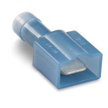 Sta-Kon® 14RB-251T 250 Insulated Male Tab, 16 to 14 AWG Conductor, 0.25 in W x 0.032 in THK Tab, Brass, Blue