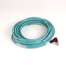 Allen-Bradley 1585D-E4UBJM-0M6 Ethernet Media, Micro D Code,  QD Style, Standard, Right Angle Male, 4 conductors (2 pair), Teal Shld 26AWG Flex LSZH PUR, 100BASE TX,  100 Mbit/s, RJ45 Connector, Straight Male, standard, 0.6 Meters, Standard