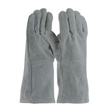 PIP® 73-888A Economy Grade Men's Welding Gloves, L, Split Cowhide Leather, Gray, Cotton Lining, Gauntlet Cuff, 13-1/2 in L