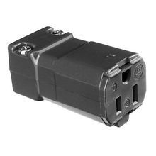 Wiring Device-Kellems Valise® HBL5969VBLK Female Grounding Insulated Straight Blade Connector, 125 VAC, 15 A, 2 Pole, 3 Wires, Black