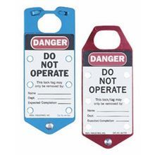 IDEAL® 44-791 Labeled Safety Lockout Hasp, 1 Padlocks Maximum, Anodized Aluminum Alloy