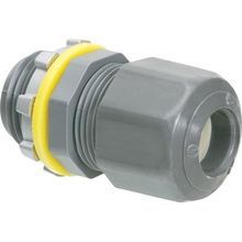 Arlington LPCG50 Low Profile Straight Strain Relief Cord Connector with Sealing Ring and Locknut, 1/2 in Trade, 0.2 to 0.472 in Cable Openings, Nylon