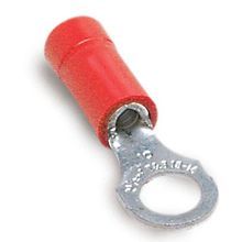 Sta-Kon® 18RA-6 RA Series Insulated Ring Terminal, 22 to 16 AWG Conductor, 0.94 in L, Brazed Seam Barrel, Copper, Red