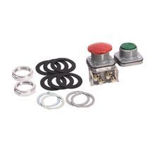 Rockwell Automation 800T-FC16F Mechanical Interlocked Pushbutton, 30.5 mm, 2NO-2NC Contact Configuration, Flush/Mushroom Head Operator, Green/Red
