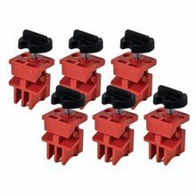 Brady® 66320 Multi-Pole Universal Circuit Breaker Lockout, For Use With: Circuit Breaker with Tie Bar, 1 Padlock Maximum, 9/32 in Padlock Shackle Maximum Diameter, Nylon, Red