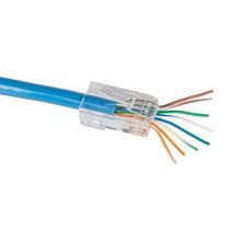 Klein® Pass-Thru™ VDV826-702 8-Contact 8-Position Modular Data Plug, Solid/Stranded Conductor, PVC