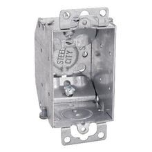 Steel City® LCOW-25 Gangable Switch Box, Steel, 10.5 cu-in Capacity, 1 Gang, 1 Outlet, 4 Knockouts