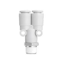 SMC® KQ2U06-01AS One-Touch Y-Branch Pneumatic Wye, Tube x Male BSPT, 6 mm, Polybutylene Terephthalate, Import Domestic/Import