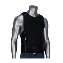 PIP® EZ-Cool® 390-EZ150/2X Evaporative Premium Cooling Tank Top, 2XL, Black, HyperKewl™/Nylon/Spandex, Evaporation Cooling, Side Zipper Closure