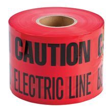Brady® Identoline® 91296 Underground Warning Tape, Black on Red, 1000 ft L x 6 in W x 0.035 in THK