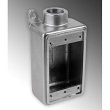 Calbrite™ S60700FD00 Weatherproof Conduit Device Box, 3/4 in Trade, 1 Gangs, 316 Stainless Steel, Brite