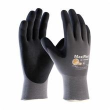 ATG® MaxiFlex® Ultimate™ 34-874/XS General Purpose Gloves, Coated, XS, Microfoam Nitrile Palm, 15 ga Nylon, Black/Gray, Continuous Knit Wrist Cuff, Microfoam Nitrile Coating, Resists: Abrasion, Cut, Puncture and Tear, Nylon/Lycra® Lining, Seamless Knit