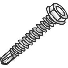 Cully™ 79012J Self-Drilling Tek Screw, Measurement System: Imperial, #10-16 Thread, 3/4 in OAL, Hex Washer Head, Steel, Zinc Plated