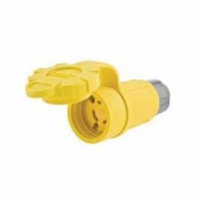 Hubbell® Twist-Lock® 25W47H Watertight Straight Blade Connector, 125 VAC, 15 A, 2 Pole, 3 Wires, Yellow