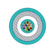 Berk-Tek® PDPK012EB3010/25-I/O-C4C5(AQU) OM3 Multi-Mode Plenum OFCP Tight Buffer Fiber Optic Indoor/Outdoor Cable With Aluminum Interlocking Armor, 12 Fibers, 50 um Core