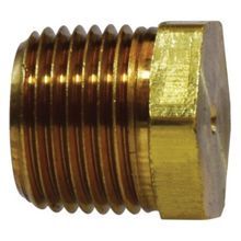 Midland Industries 28202S Solid Hex Head Plug, 1/4 in Nominal, NPTF End Style, Brass