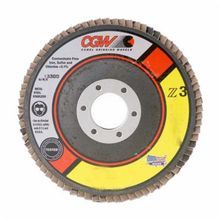 CGW® 42345 Contaminate-Free Premium XL Coated Flap Disc, 4-1/2 in Diameter Disc, 7/8 in Center Hole, 80 Grit, Medium Grade, Z3® Zirconia Alumina Abrasive, Type 27/Depressed Center Flat Disc