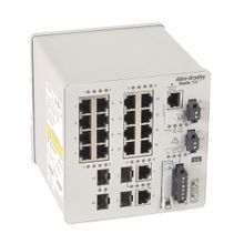 Rockwell Automation Stratix 5700 Switch, Managed, 16 Fast Ethernet Copper Ports, 2 Gigabit Ethernet Combo Ports, 2 Fast Ethernet Fiber SFP Slots, Full Software, CIP Sync, Conformal Coating, DLR