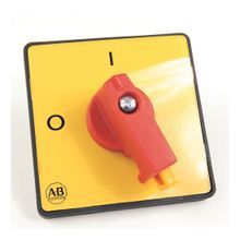 Rockwell Automation IEC Control and Load Switch Actuator, Type L, Yellow/Red, 64mm x 64mm, Legend Text: 0-1 (90°)