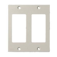 PREMISE WIRING KP262 2-Gang Decorator Non-Metallic Faceplate, For Use With: BaseTrak® Multi-Channel Raceway, Molded PVC, Office White