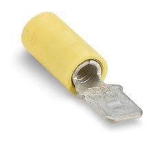 Sta-Kon® 10RC-250T 250 Insulated Male Tab, 12 to 10 AWG Conductor, 0.25 in W x 0.032 in THK Tab, Brass, Yellow