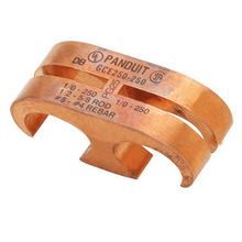Panduit® GCE500-250 Type GCE Grounding Connector, 250 to 500 kcmil, 1/0 STR to 250 kcmil Max Run/Tap, 1/2 to 3/4 in Rod, High Conductivity Copper