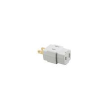 Hubbell® tradeSELECT® RT100W Cube Tap Grounding Adapter, 125 VAC, 15 A, 2 Poles, 3 Wires, White