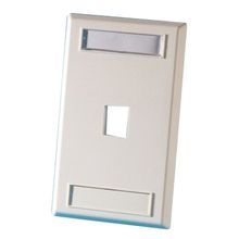 Ortronics® TechChoice® KSFP1-88 Faceplate, 1 Gangs, 1 Ports, Keystone Module, Screw Mount, Thermoplastic