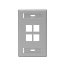 QuickPort® 42080-4GS Wallplate With ID Window, 1 Gang, 4-1/2 in L x 2-3/4 in W, Flush Mount, Plastic