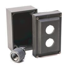 Rockwell Automation 800R-2HZ4R 2-Hole Pushbutton Enclosure, NEMA 4/4X/13, Glass Polyester