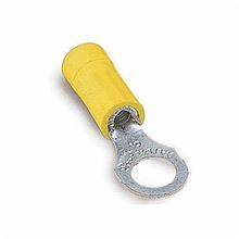 Sta-Kon® 10RC-14 RC Series Insulated Ring Terminal, 12 to 10 AWG Conductor, 1.16 in L, Brazed Seam Barrel, Copper, Yellow