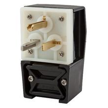 Wiring Device-Kellems HBL9309 1-Phase Angled Grounding Heavy Duty Male Straight Blade Plug, 125 VAC, 30 A, 2 Poles