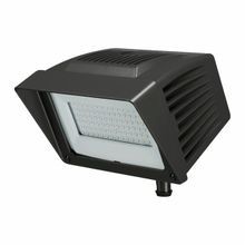 Atlas® PFMXW43LED Alpha Extra Wide Distribution Floodlight Fixture, LED Lamp, 43 W Fixture, 120 to 277 VAC, Black Housing Finish