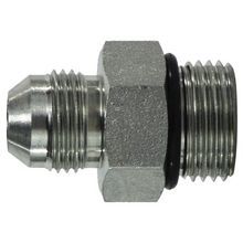 Midland Industries 640012 Straight Connector, 1-1/16-12 Nominal, SAE Male JIC Flare x MORB End Style, Steel, Import