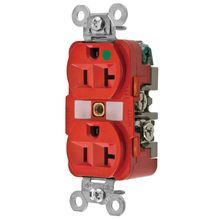 Wiring Device-Kellems HBL® HBL8300RED Duplex Extra Heavy Duty Standard Traditional Straight Blade Receptacle, 125 VAC