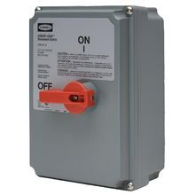 Wiring Device-Kellems Circuit-Lock® HBLDS10AC 2-Position Non-Metallic Standard Unfused Disconnect Switch With HBLAC1 Auxiliary Contact, 600 VAC, 100 A, 50 hp, 3 Pole